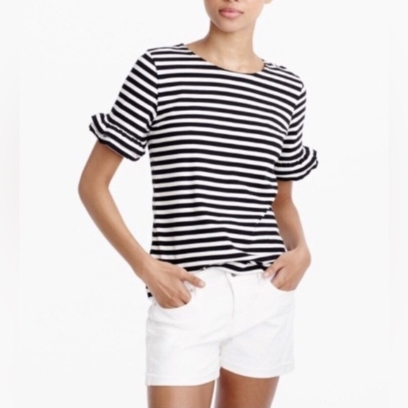 W5 Striped Top Navy Blue White S - Picture 6 of 7